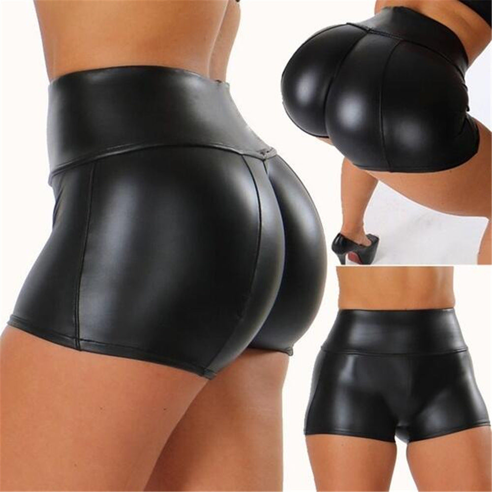 Leather Pu Women's Pants Sexy Nightclub Shorts