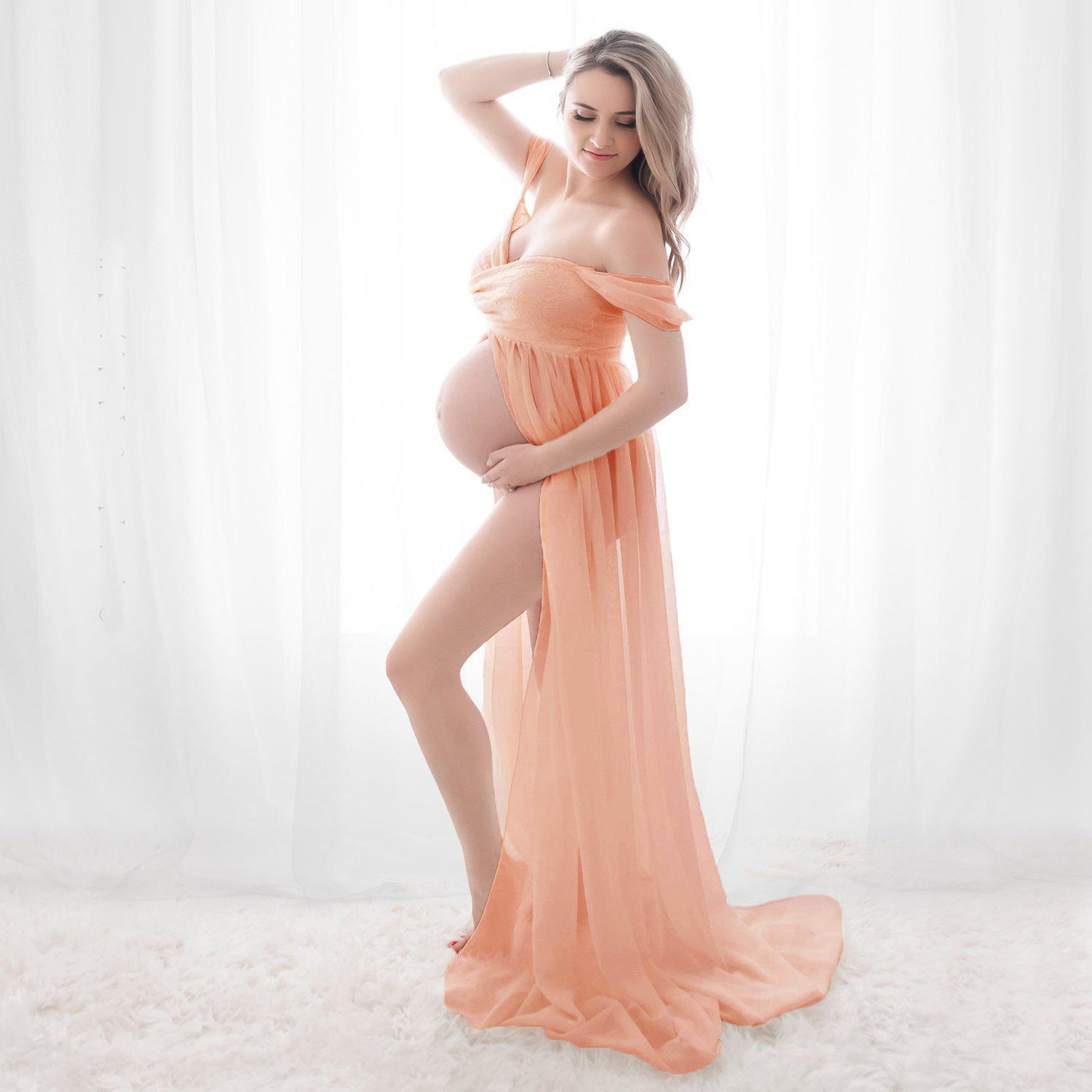 Popular Slouchy Chiffon Pregnant Women's Maxi Dress