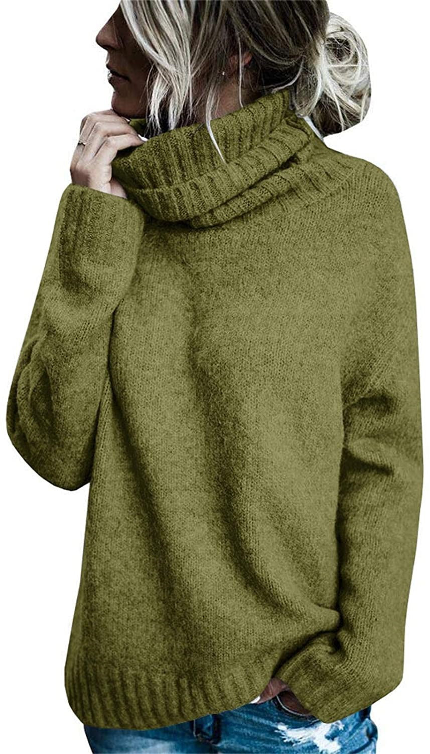 Women's Temperament Commute Fashion Turtleneck Long-sleeved Pullover Knitted Sweater
