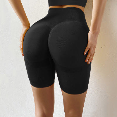 Skinny Stripes Hip Yoga Dry Training Fitness High Waist Sports Shorts Women's Pants