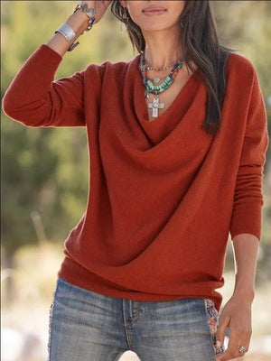 Women's Unique Slouchy Trendy Long Sleeved Blouses