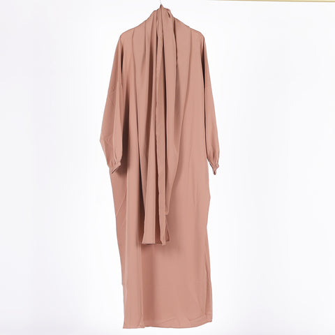 Stylish Turkish Solid Color Hijab Robe Dresses