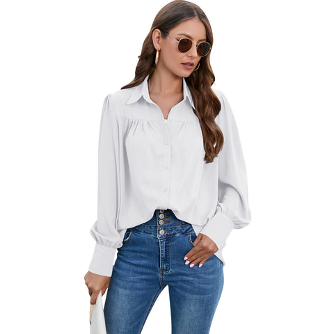 Popular Women's Charming Classy Pleated Long-sleeved Blouses