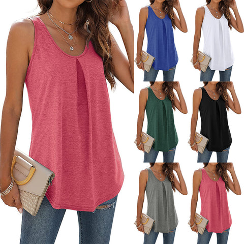 Women's Summer Solid Color Discount Round Neck Blouses