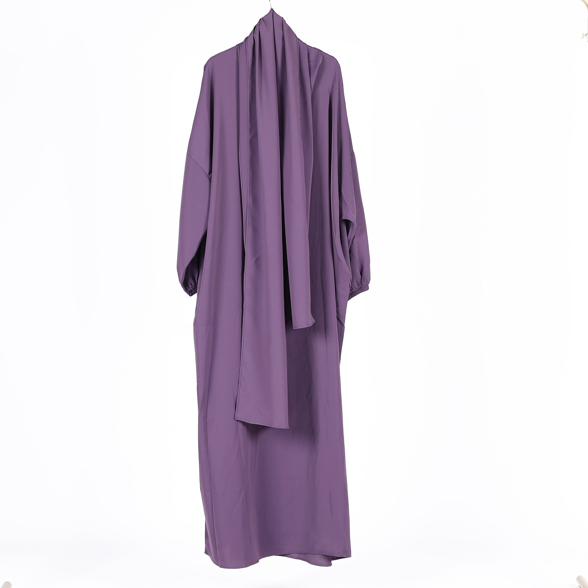 Stylish Turkish Solid Color Hijab Robe Dresses
