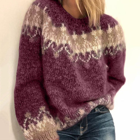 Popular Women's Pullover Casual Loose Knitted Sweater