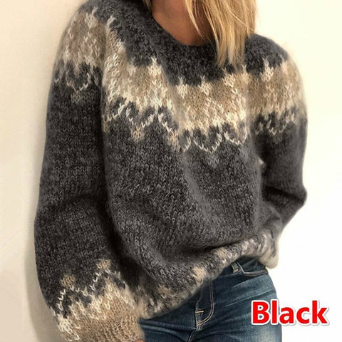 Popular Women's Pullover Casual Loose Knitted Sweater