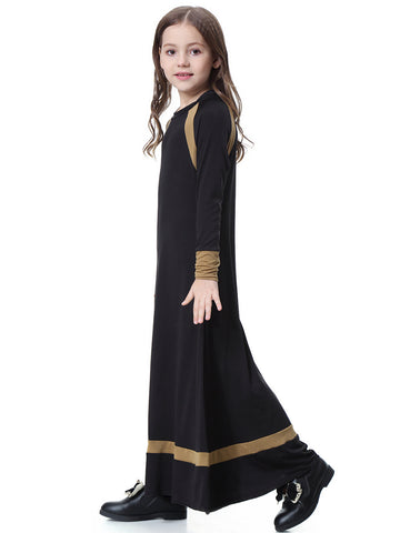 Mid Waist Fashion Beautiful Women's Girl Long-sleeved Dress