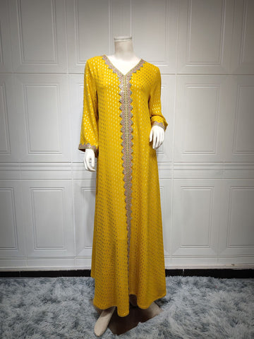 Stylish Bronzing Innovative Women's Autumn Muslim Gown