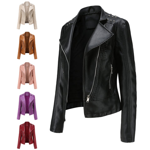 Size Women's Leather Slim Street Hipster Fit Thin Ladies Jacket
