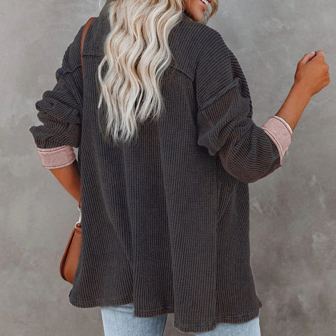 Street Other Hipster Lapel Long-sleeved Women's Sweater Coat