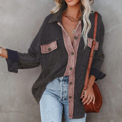 Street Other Hipster Lapel Long-sleeved Women's Sweater Coat