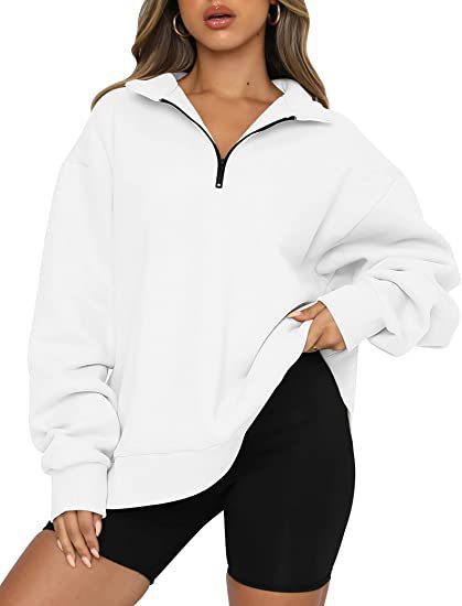 Women's Casual Top Half Long-sleeve Zipper Conventional Fleece-lined Sweater Pocket Sweatshirt